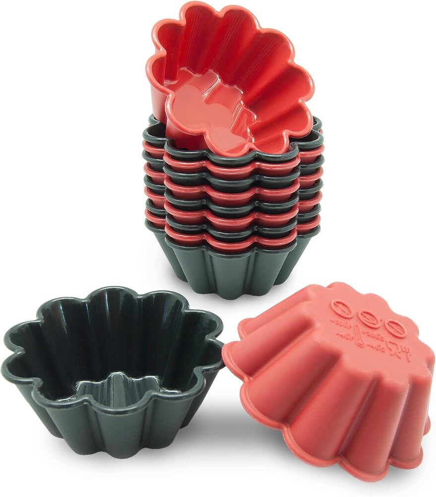 Freshware Cupcake Liners, Pack of 12 Silicone Muffin Cups, 3 Inch Baking Cups, Reusable & Non-stick Cupcake Liners for Party Halloween Christmas, Flower