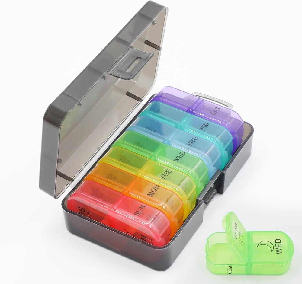 Weekly Pill Organizer,7 Day Pill Organizer,Twice Daily Pill Container,Daily Pill Box Medication Organizer,for Carrying and Storing Daily Medications