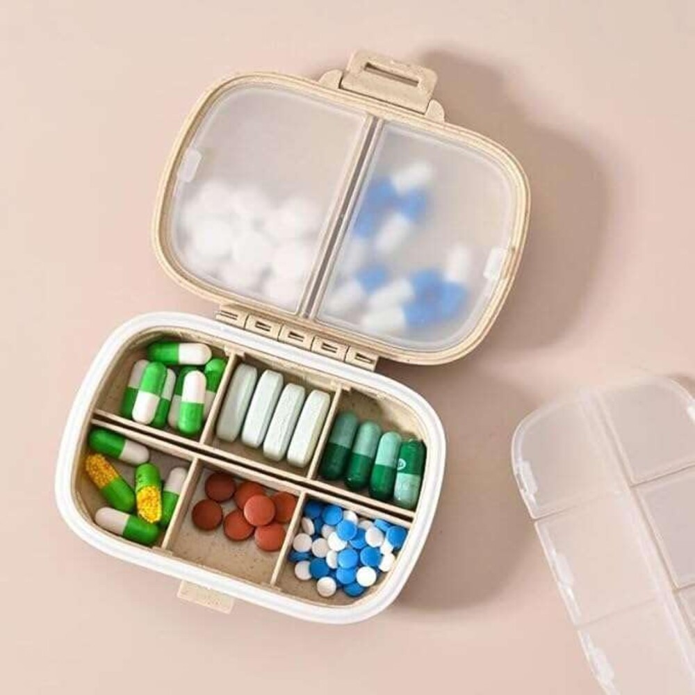 Travel Pill Organizer, Pocket Purse Medicine Organizer Khaki