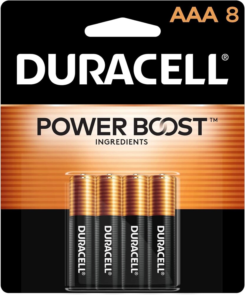 Duracell Coppertop AAA Batteries with Power Boost Ingredients, Triple A Batteries, 8 Count (Pack of 1) for Household and Office Devices, Alkaline AAA Battery