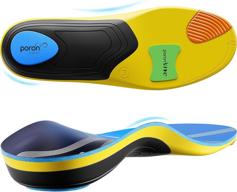 Professional Heavy Duty Support Pain Relief Orthotics - Over 230+ lbs Plantar Fasciitis Medium Arch Support Insoles for Women and Men, Flat Feet Orthotic Insert, Work Boot Shoe Insole