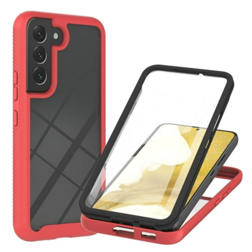 TECH CIRCLE for Samsung Galaxy S23 Plus Case, Built-in Screen Protector Dual Layer Full Protection Heavy Duty Shockproof Anti-Scratched Rugged Clear Case for Galaxy S23 Plus 5G 6.6 inch 2023, Red