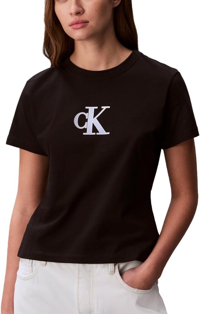 Calvin Klein Women's Slim Fit Graphic Monogram Tee