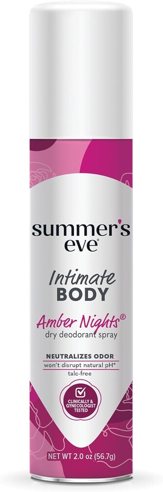 Summer's Eve Amber Nights Daily Feminine Spray with Talc-Free, Odor-Neutralizing and Moisture-Absorbing Formula, 2 Oz