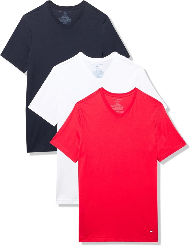 Tommy Hilfiger Men's Cotton Classic 3-Pack V-Neck Undershirts