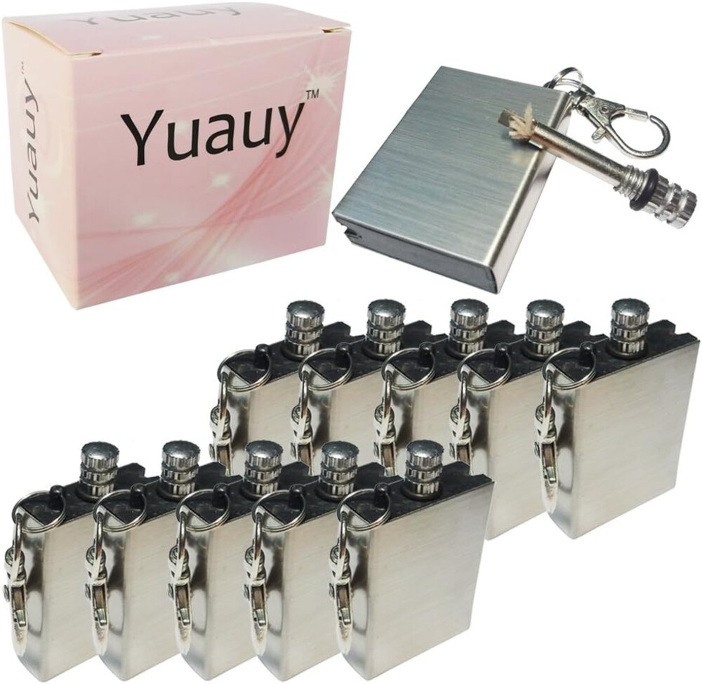 10 Pcs Emergency Hiking Survival Camping Fire Starter Flint Metal Match Lighter Matchbox Fire Starter for Camping Outdoor