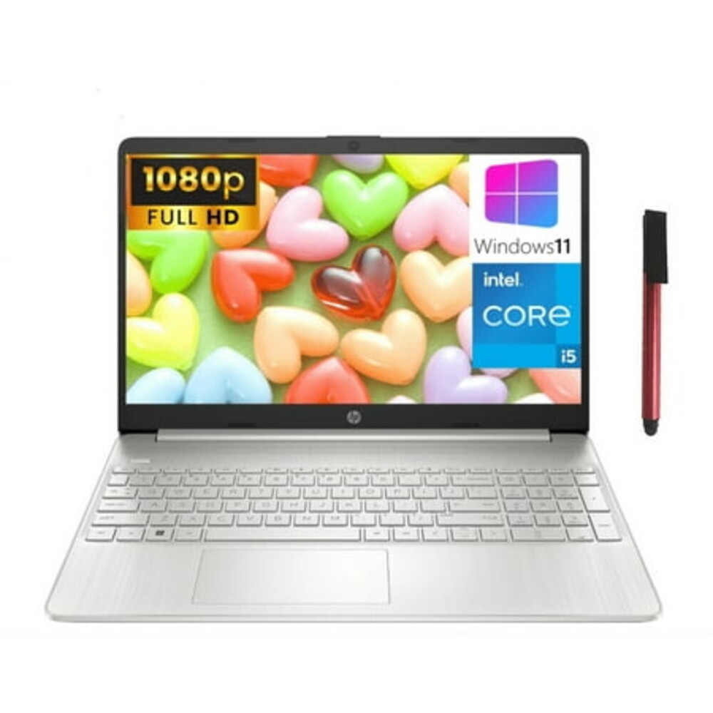 HP 15 15.6" FHD Premium Laptop Computer, Intel Core i5-1135G7 (Beat i7-1065G7), 32GB DDR4 RAM, 1TB PCIe SSD, 802.11AC WiFi, Bluetooth 5.0, Natural Silver, Windows 11 Home in S Mode