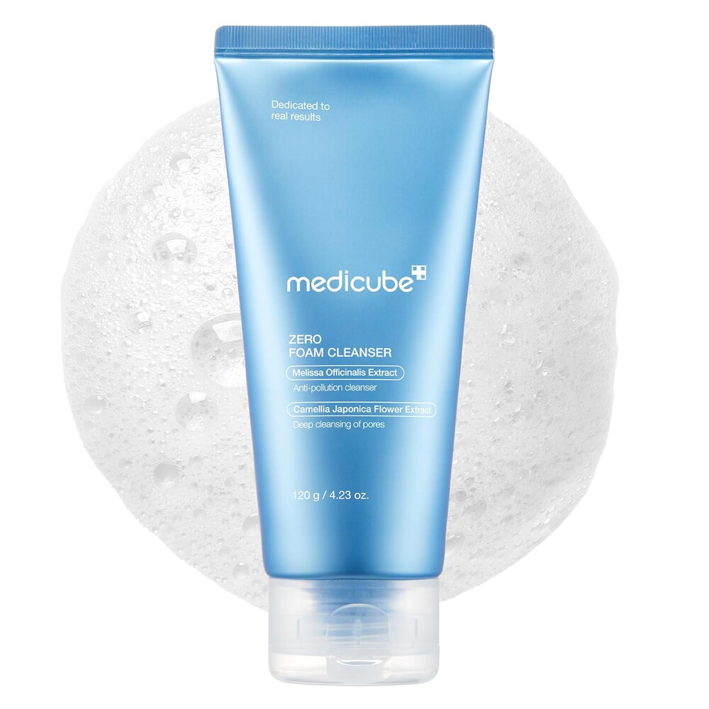 medicube Facial Cleanser Zero Foam Cleanser | Daily Gentle Cleansing Foam for Sensitive Skin | Excess Sebum Control, Hydration, Pore Minimization | Korean Skincare, 4.23 oz