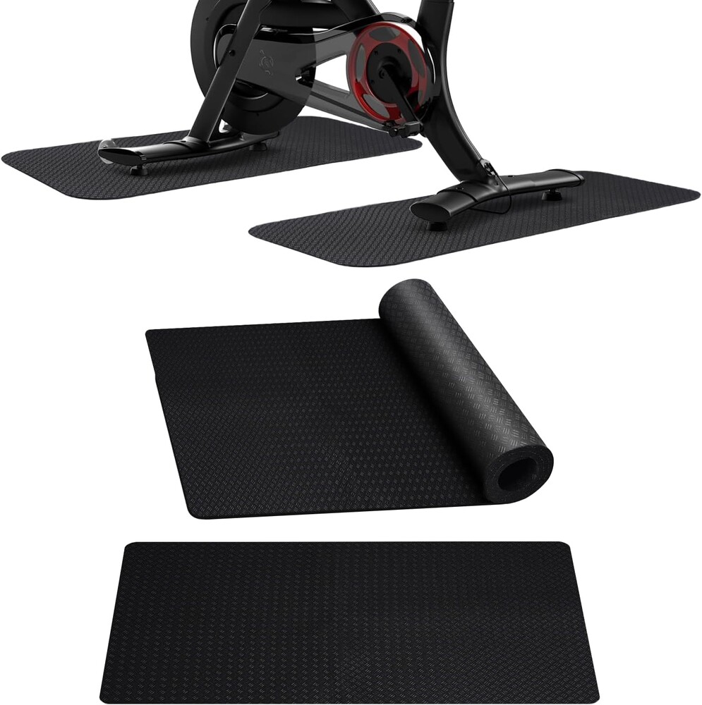 Stepwaver 2 Pack Double Non-Slip Workout Mat for Ellipse Leg Exerciser, 23.6" × 11.8" 0.2" Thick Ellipse Machine Mat, Exercise Mats for Under Desk Ellipticals