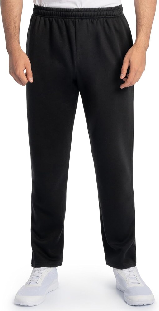 Fruit of The Loom Men's Eversoft Fleece Open Bottom Sweatpants with Pockets, Relaxed Fit, Moisture Wicking, Breathable