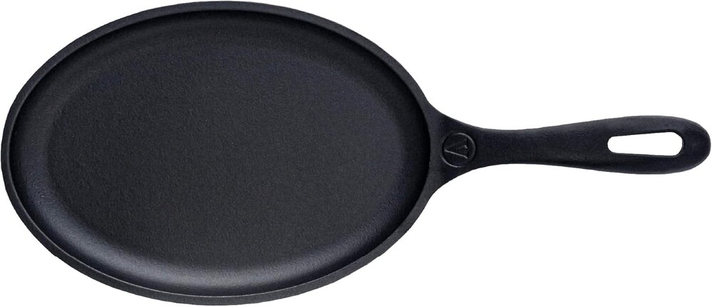 Victoria Cast Iron Fajita Skillet, Black Oval Cast Iron Serving Platter, Made in Colombia