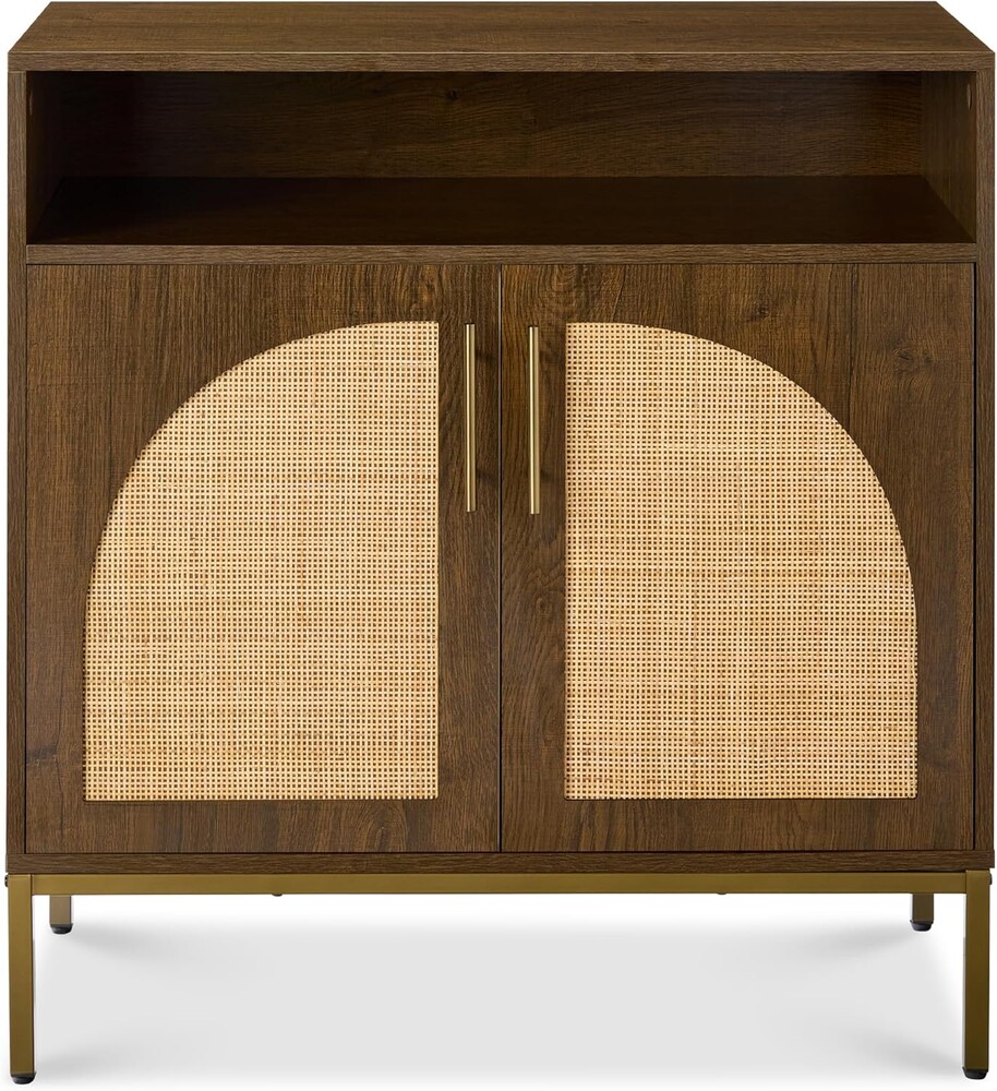 Best Choice Products Rattan Sideboard Buffet Cabinet, Entryway Table, Accent Storage Cabinet, Console Table for Hallway, Living Room, Dining Room - Brown