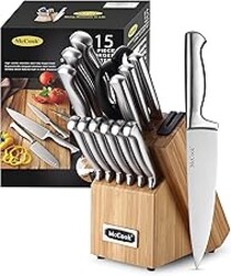 McCook® Knife Sets,German Stainless Steel Knife Block Sets with Built-in Sharpener
