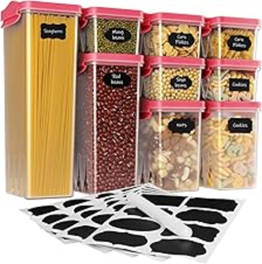 HOMER Moroccan Style Kitchen Canisters, 9-Piece BPA-Free Food Storage Set | Air-Tight Containers for Cereal, Pasta, Coffee & Spices