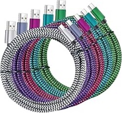 QQLIKE USB Type c Cable, 5 Pack (6FT) Nylon Braided USB C Cables 3A Fast Charging Charger for Samsung Galaxy S9/S8 Note8/9 20 10 S21 S20 S10 Plus C Cord