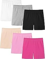 Resinta 6 Pack Girls Bike Shorts Under Dress Dance Cartwheel Shorts for Toddler Kids Summer Clothes Multicolor