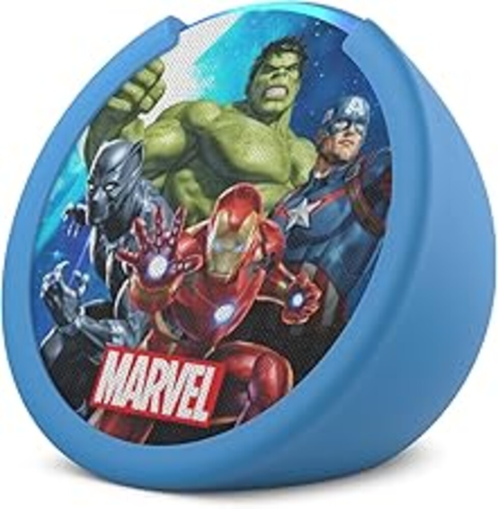 Amazon Echo Pop Kids (newest model), Designed for kids, Designed for Alexa+, parental controls, Includes 6 months of Amazon Kids+, Marvel's Avengers
