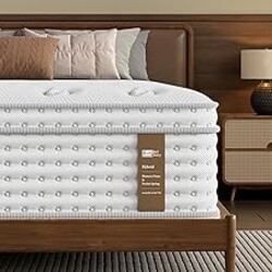 BedStory Medium Firm Queen Mattress 14 Inch, Hybrid Queen Size Mattress in a Box, Back Pain Relief, Luxury Pocket Spring Mattress, Fiberglass-Free, 365-Night-Trial, 10 Year Warranty
