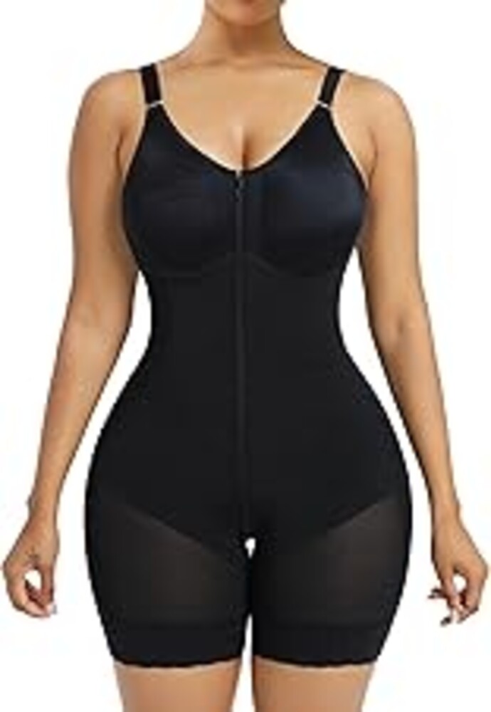 YIANNA Fajas Colombianas Moldeadoras Postpartum Shapewear Tummy Control for Women Butt Lifter Body Shaper with Zipper Crotch