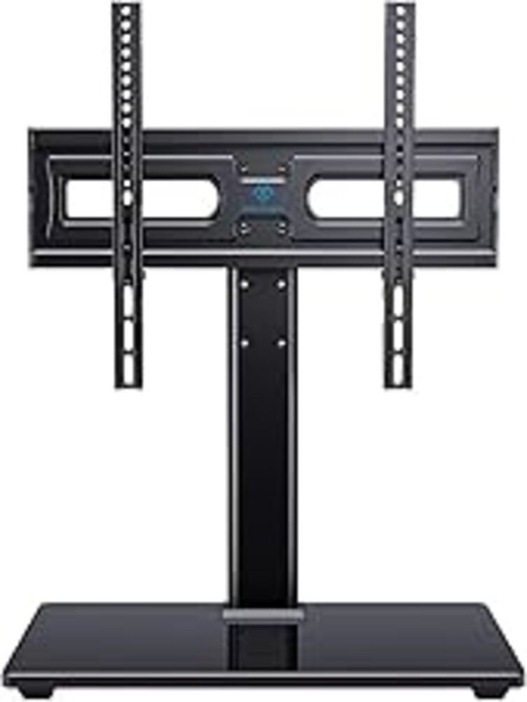PERLESMITH Universal Swivel TV Stand-Table Top TV Stand for 32-65 inch TV-Height Adjustable TV Base with Heavy-Duty Tempered Glass Base, VESA 400x400mm up to 88lbs, PSTVS17
