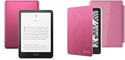 Kindle Paperwhite Clear Case Bundle: Includes Amazon Kindle Paperwhite Signature Edition 32GB (newest model) | Metallic Raspberry & Clear Back Case | Raspberry