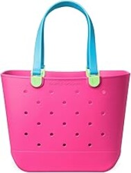 Simple Modern Extra-Large Beach Bag | Waterproof Getaway Rubber Tote with Zipper Pocket for Travel, Pool, Boat, Groceries, Sports | 80s Mix