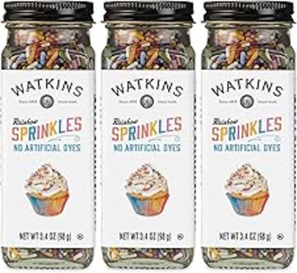 Watkins Rainbow Decorating Sprinkles, 3.4 Ounce Jar, 3-Pack
