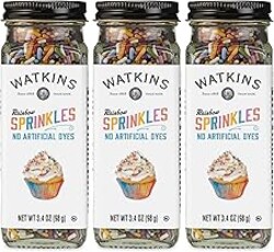 Watkins Rainbow Decorating Sprinkles, 3.4 Ounce Jar, 3-Pack