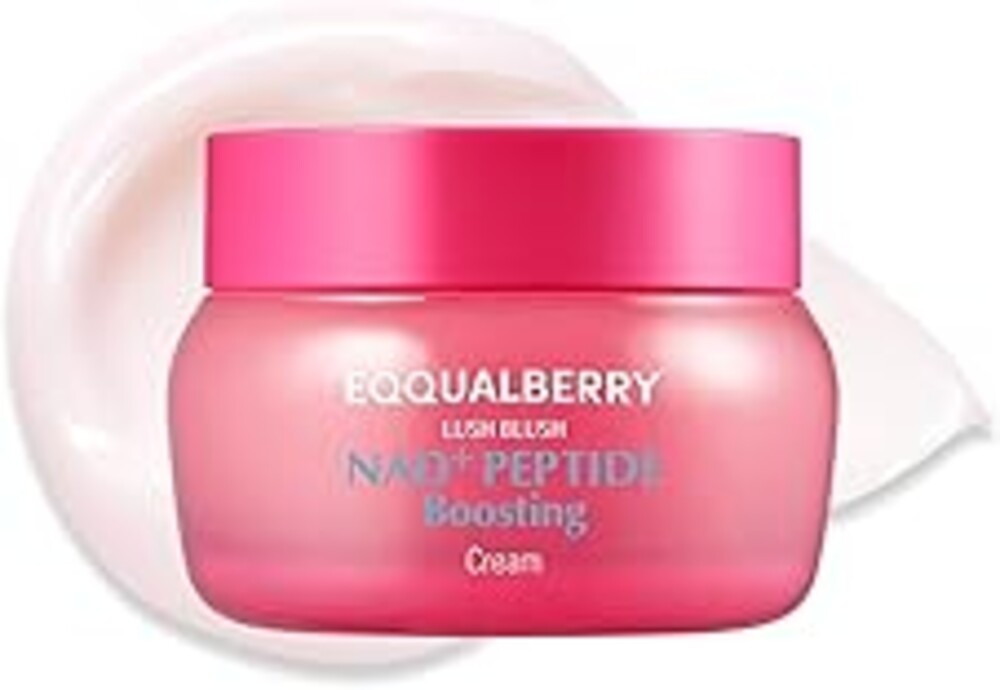 EQQUALBERRY NAD+ Peptide Boosting Cream – NAD+ 5% & 13 Peptides Anti-Aging Korean Skincare Face & Body Cream | Firming & Lifting Pink Neck Cream for Sagging Skin (1.69 fl.oz / 50ml)