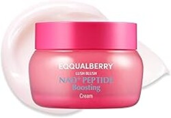 EQQUALBERRY NAD+ Peptide Boosting Cream – NAD+ 5% & 13 Peptides Anti-Aging Korean Skincare Face & Body Cream | Firming & Lifting Pink Neck Cream for Sagging Skin (1.69 fl.oz / 50ml)