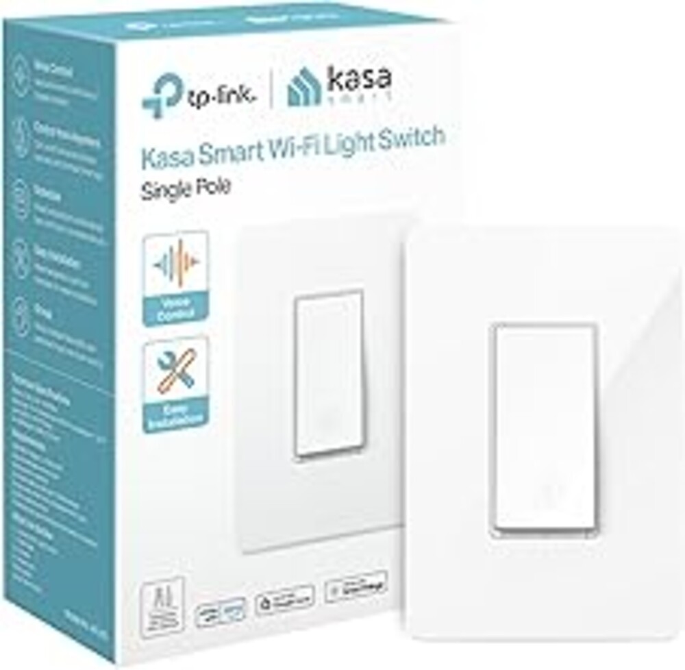 Kasa Smart Light Switch HS200, Single Pole, Needs Neutral Wire, 2.4GHz Wi-Fi Light Switch Works with Google Home, UL Certified, No Hub Required, White
