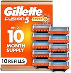 Gillette Fusion5 Power 5-Blade Razor Blade Refills for Men with Precision Trimmer, 10 Count