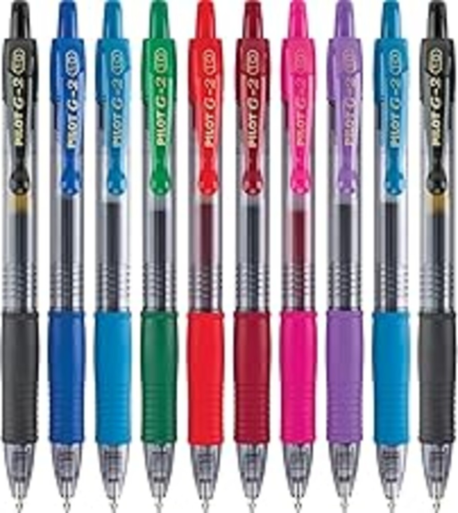 Pilot G2 Premium Retractable Gel-Ink Rolling Ball Pens, Bold Point (1.0mm), 1.0 Gel Pens, Assorted, 10-Pack - Ideal for School, Journaling, & Office Writing