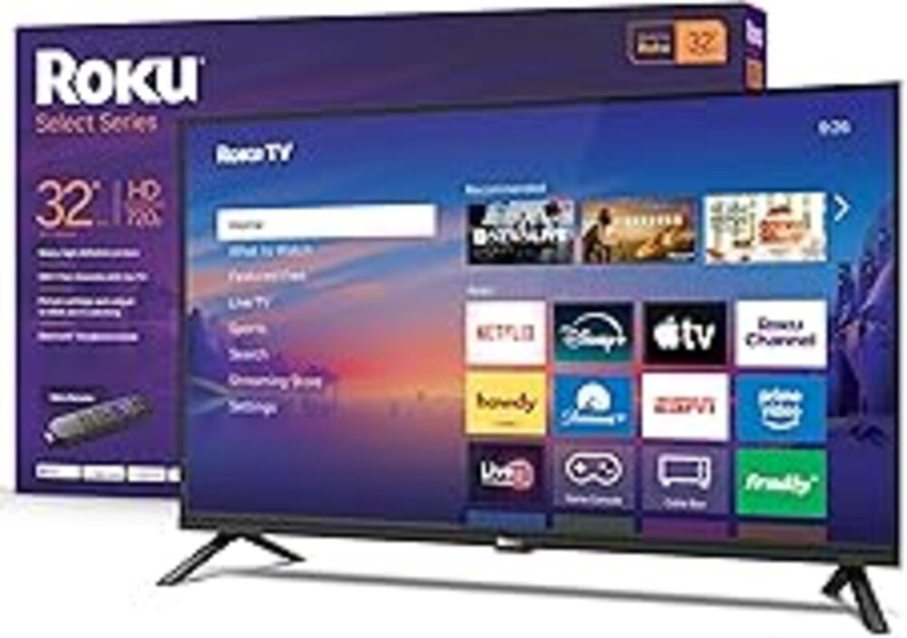 Roku Smart TV 2026 – 32-Inch Select Series, 720p HD TV – Roku TV with Voice Remote – Flat Screen LED Television with Wi-Fi for Streaming Live Local News, Sports, & Movies – Bluetooth Headphone Mode