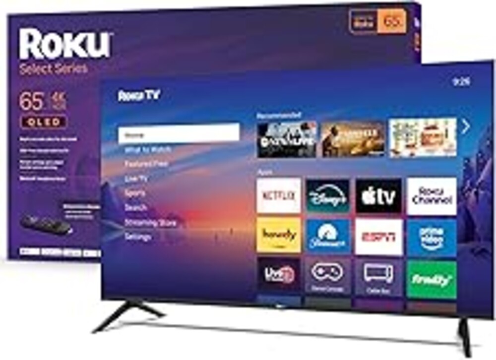Roku Smart TV 2026 – 65-Inch Select Series, 4K QLED TV – Roku TV with Voice Remote – Flat Screen QLED Television with Wi-Fi for Streaming Live Local News, Sports, & Movies – Bluetooth Headphone Mode