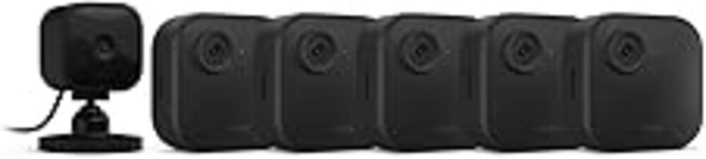 Blink Outdoor 4 (4th Gen) + Blink Mini – Smart security camera, two-way talk, HD live view, motion detection, set up in minutes, Works with Alexa – 5 camera system + Mini (Black)