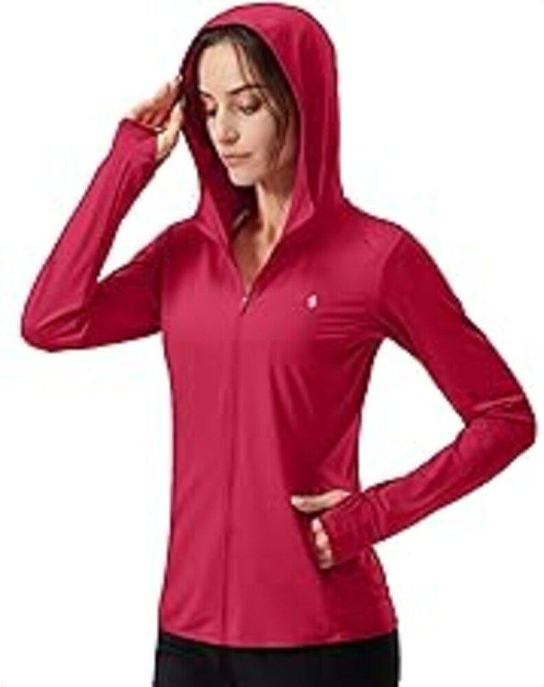 Soothfeel Women's UPF 50+ Sun Protection Hoodie Jacket Lightweight Long Sleeve Sun Shirt for Women with Pocket Hiking Outdoor