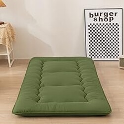 MAXYOYO Cot Japanese Floor Futon Mattress, Single Size Tatami Mat Sleeping Pad Foldable Roll Up Boys Girls Narrow Mattress