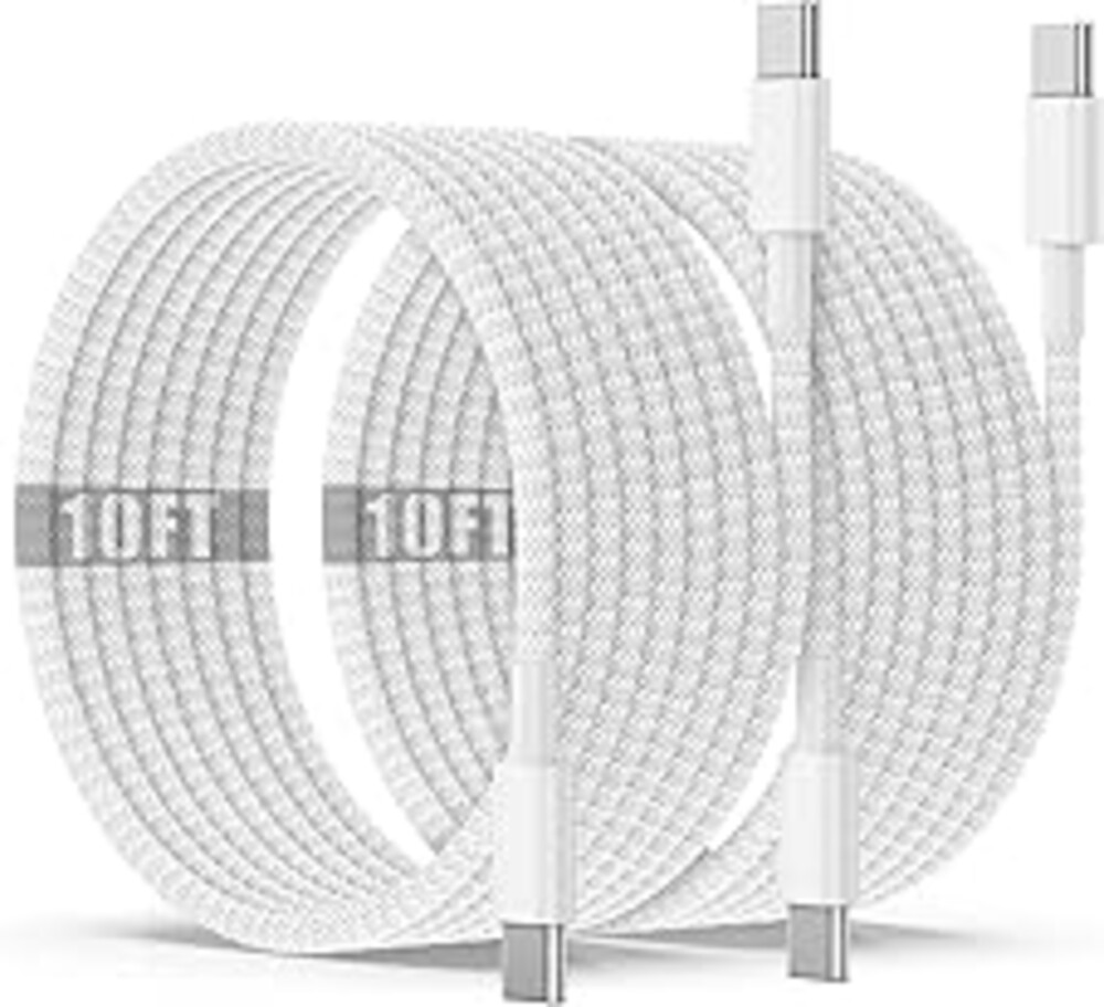 USB C to C Charging Cable 10ft, 60W Fast Type C to C Charger Cord Long for Apple iPhone 17 Pro Max/17 Air/16 Pro Max/15 Plus, MacBook Pro 2021/2020/2019,iPad 12.9/11 inch/Mini/Air 5/4,Samsung Galaxy