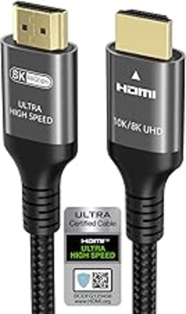 Ubluker 10K 8K 4K HDMI Cable 48Gbps 5 FT, Certified Ultra High Speed HDMI® Cable 4K 240Hz 144Hz 120Hz 8K60Hz 0.01ms HDR10+ eARC HDCP2.3 Netflix Roku TV PC Monitor Projector PS5 Xbox