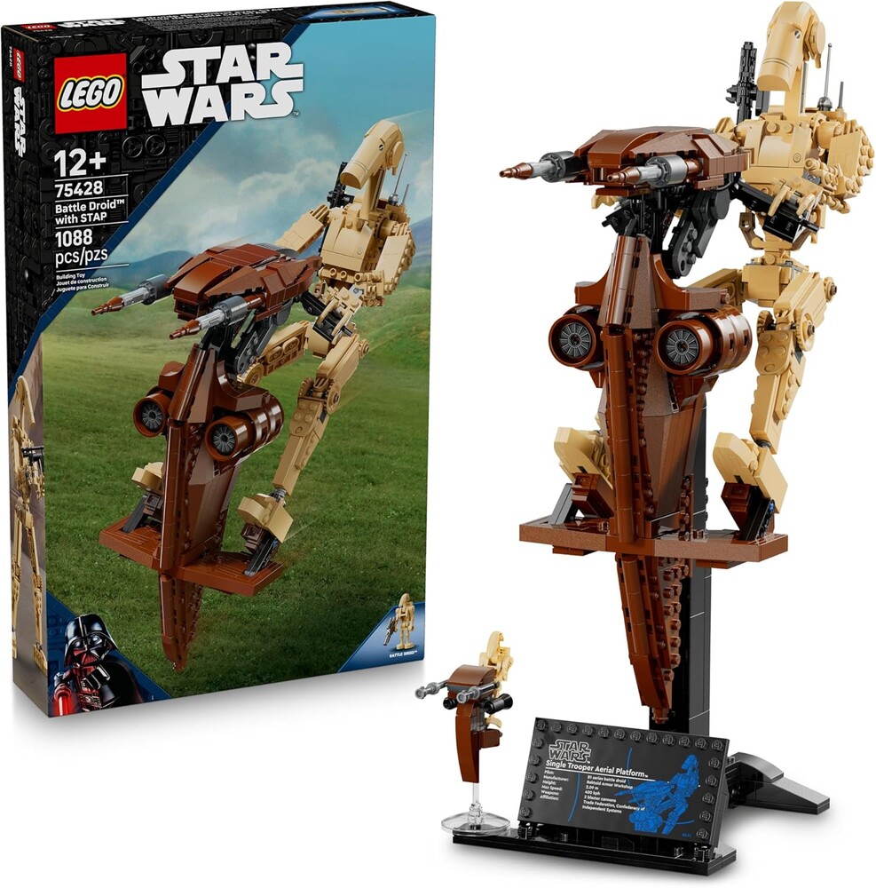 LEGO Star Wars: The Phantom Menace Battle Droid with STAP - Building & Learning Toy for Boys & Girls, Ages 12+ - Star Wars Toy & Model Kit - Gift Idea for Birthdays - 75428