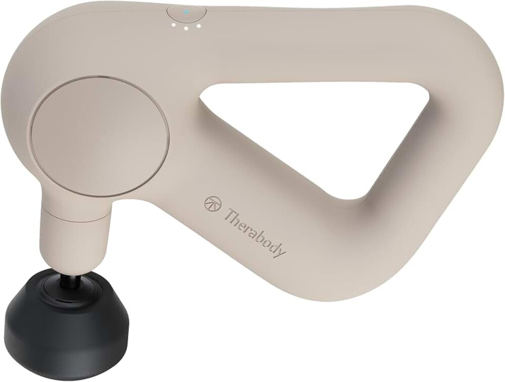 TheraGun Relief by Therabody - Easy-to-Use, Comfortable &amp; Light Handheld Percussion Massage Gun for Everyday Pain Relief Massage Therapy in Neck, Back, Leg, Shoulder and Body (Sand)