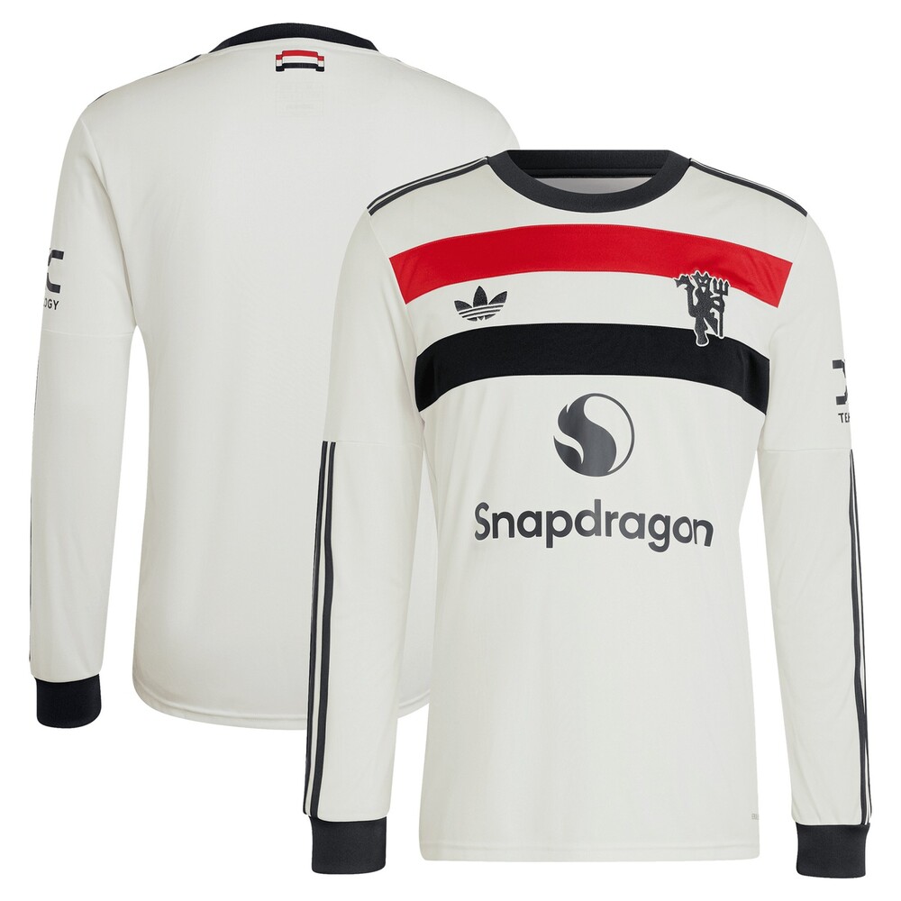 Men's adidas Originals  Cream Manchester United 2024/25 Third Replica Long
