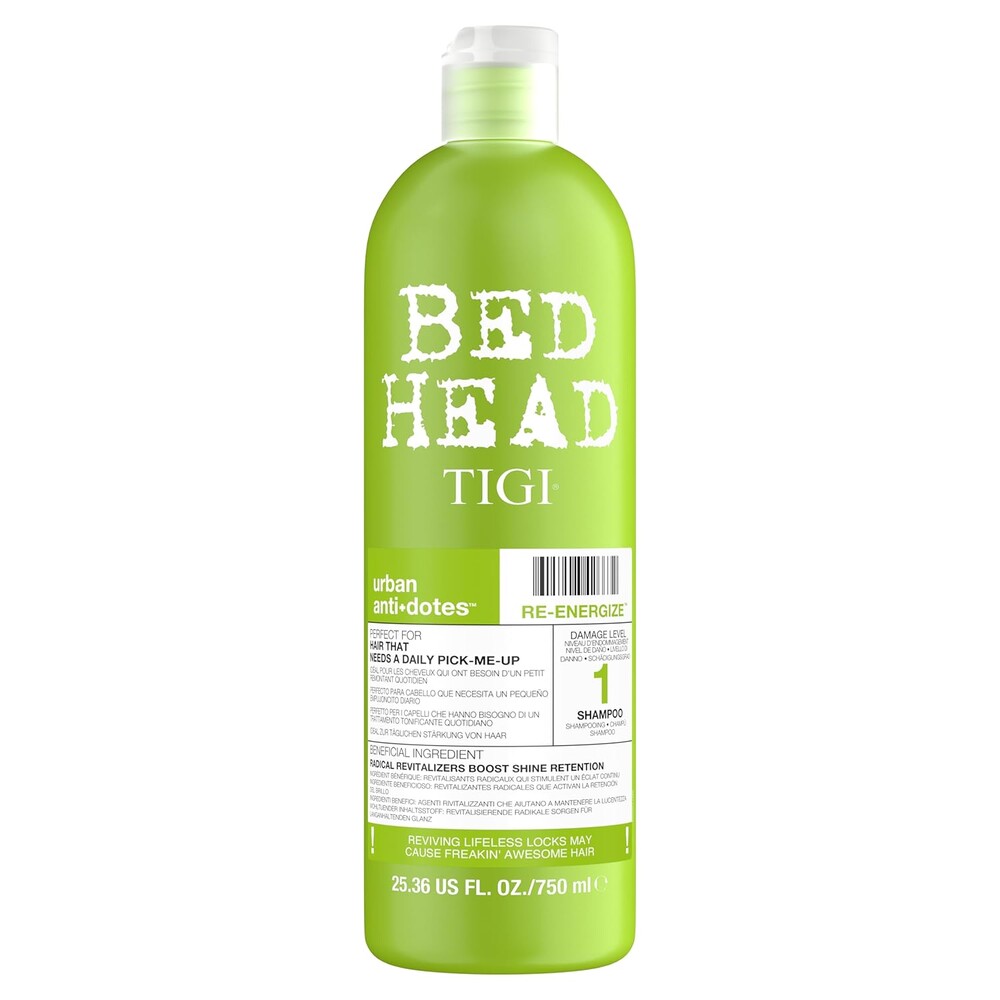 Bed Head by TIGI Urban Antidotes Re-Energize Daily Shampoo for Normal Hair, Hydrating & Strengthening, 25.36 fl oz