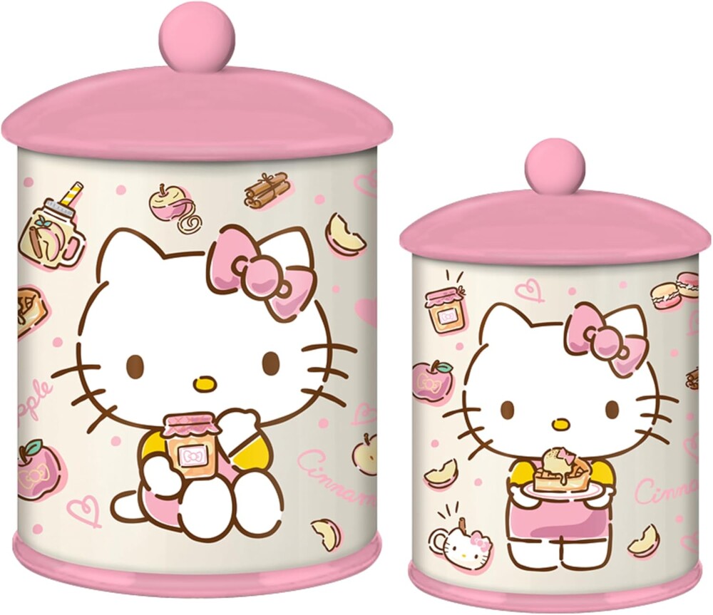 Silver Buffalo Sanrio Hello Kitty Ceramic Canister, 5.5” x 5.5” x 8”