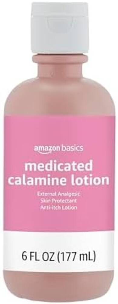 Amazon Basics Medicated Calamine Anti-Itch Lotion, 6 Fluid Ounce, 1-Pack, for Insect Bites, Poison Ivy and Rashes (Previously Solimo) (New Formula)