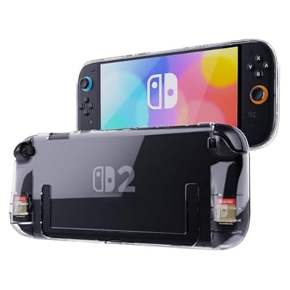 LEPEYMDA Protective Case for Switch 2(2025), Durable TPU Clear Protective Cover with Game Card Storage Function, Anti-Slip, Shock-Proof, Anti-Scratch