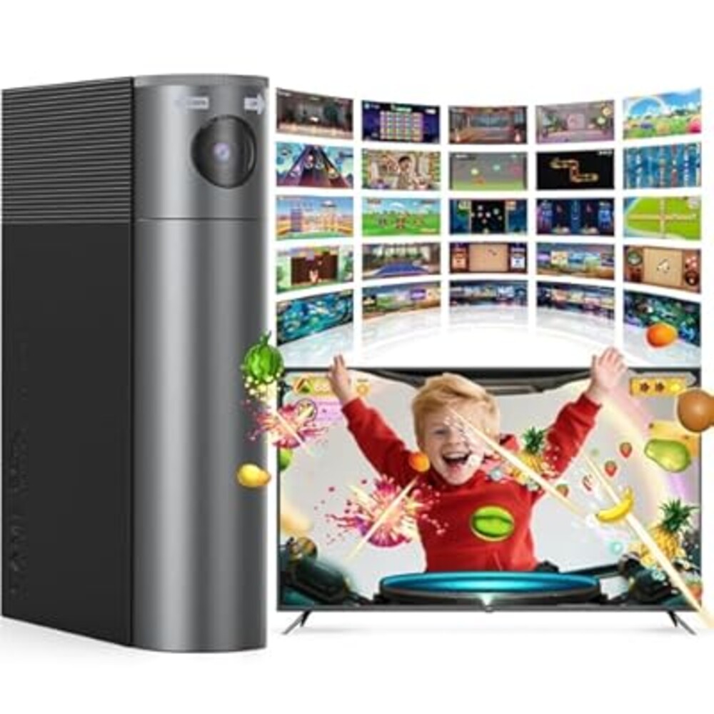 HAPHOM AR Motion Gaming Console for Kids - Active Video Game System with 21 Built-in Games,Plug & Play Video Games with 2 Wireless Controllers for Family Game Nights, Playtime and Playdates-Black