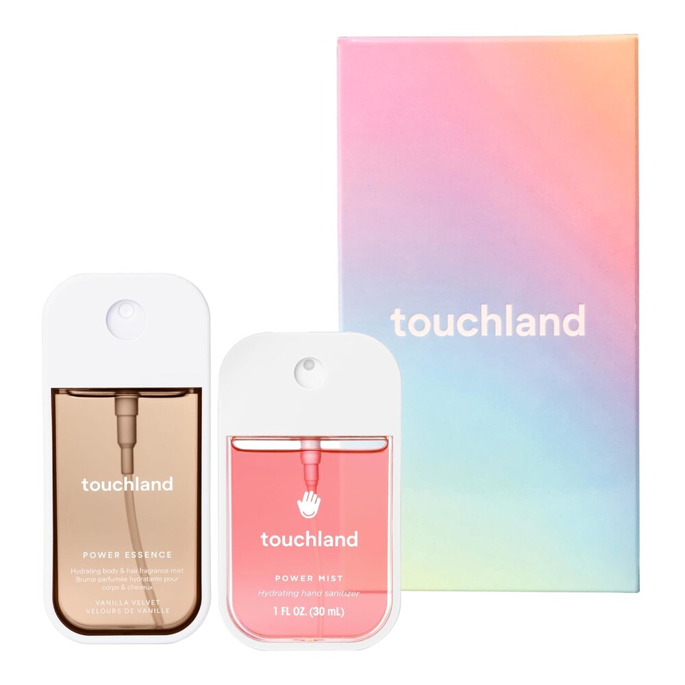 Touchland Sweet Rush – Hydrating Vanilla Velvet Body & Hair Fragrance Mist and Wild Watermelon Hand Sanitizer Spray – Travel Size, Gift Idea, Gift Set