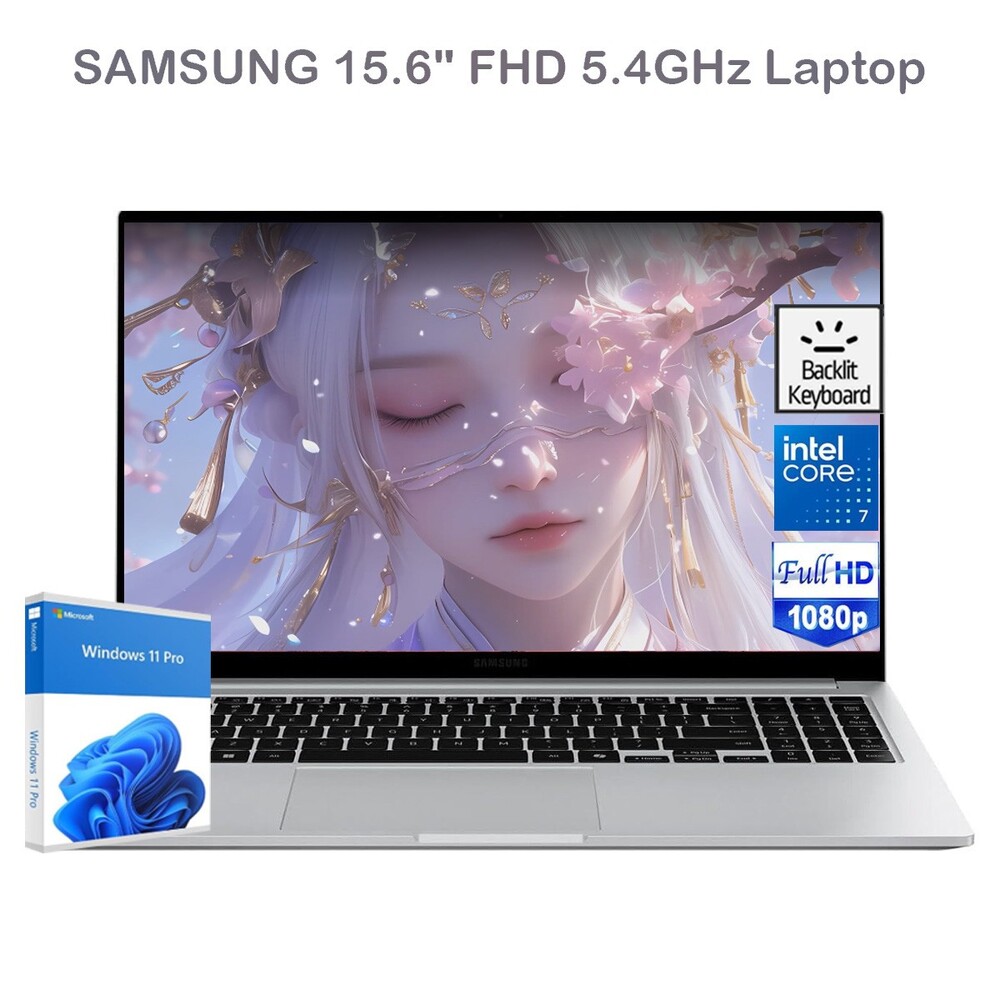 2025 Samsung Galaxy Book4 15.6"Laptop,Intel 10-Core 7-150U,16GB,2TB+Win 11 pro